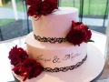 Our beautiful cake! Raspberry chocolate on the top and limoncello on the bottom =)